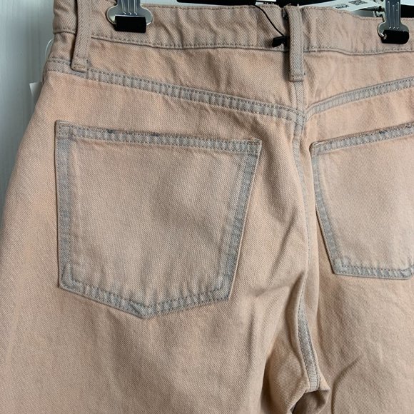 Zara Raw Hem Flare Pink Blue Acid Wash Mid Rise Jeans Denim Y2K 90s Size 6 - Picture 7 of 14